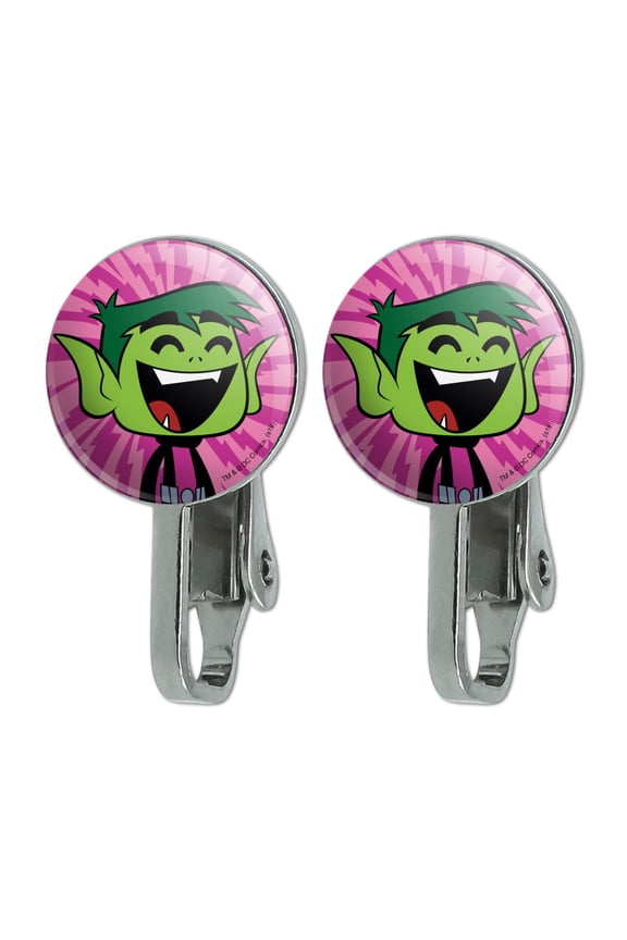 Teen Titans Go! Beast Boy Novelty Clip-On Stud Earrings