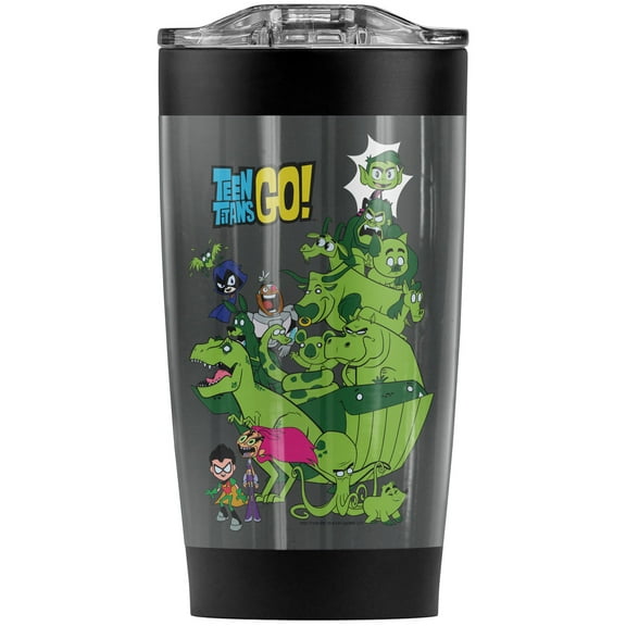 Teen Titans Go! Beast Boy Stack Stainless Steel Tumbler 20 oz Coffee Travel Mug/Cup, Vacuum Insulated & Double Wall with Leakproof Sliding Lid | Great for Hot Drinks and Cold Beverages