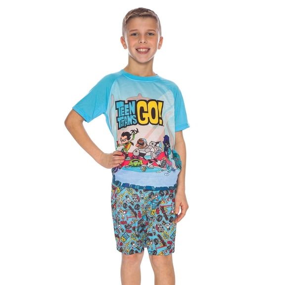 Teen Titans Go! Boys' Chill Character 2-Piece Short Pajama Lounge Sleep Set