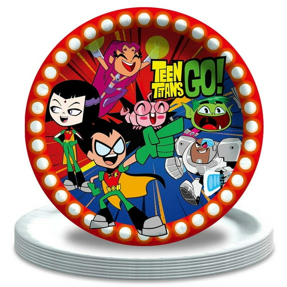 Teen Titans Go Birthday Decorations Plates Party Supplies Tableware Disposable Dinnerware