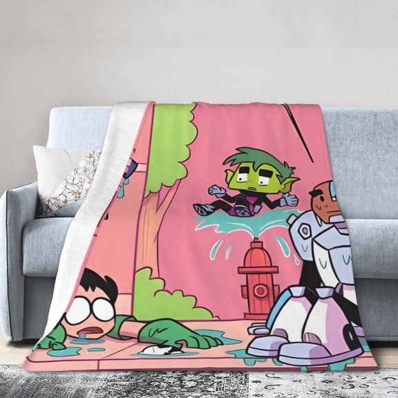 Teen-Titans-Go! Blanket, Soft Flannel Throw Blanket Super Soft Lightweight Cozy Blankets Travel Throw Blanket Bedding And Sofa For All Season For Adults Kids Teens 40"X30"