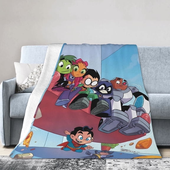 Teen-Titans-Go! Blanket, Soft Flannel Throw Blanket Super Soft Lightweight Cozy Blankets Travel Throw Blanket Bedding And Sofa For All Season For Adults Kids Teens 50"X40"