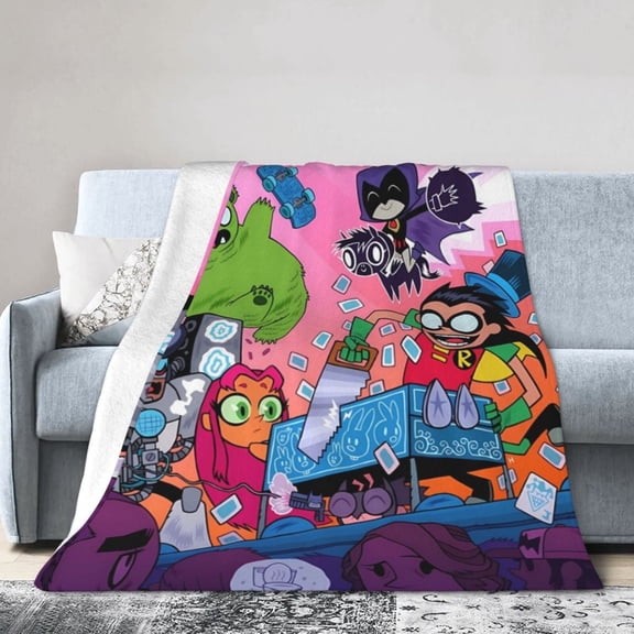 Teen-Titans-Go! Blanket, Soft Flannel Throw Blanket Super Soft Lightweight Cozy Blankets Travel Throw Blanket Bedding And Sofa For All Season For Adults Kids Teens 60"X50"