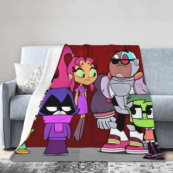 Teen-Titans-Go! Blanket, Soft Flannel Throw Blanket Super Soft Lightweight Cozy Blankets Travel Throw Blanket Bedding And Sofa For All Season For Adults Kids Teens 80"X60"