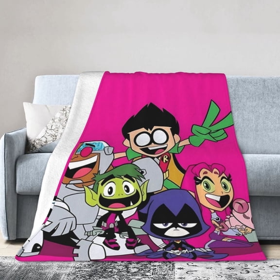 Teen-Titans-Go! Blanket, Soft Flannel Throw Blanket Super Soft Lightweight Cozy Blankets Travel Throw Blanket Bedding And Sofa For All Season For Adults Kids Teens 80"X60"