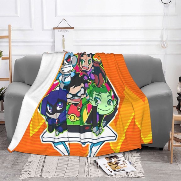 Teen-Titans-Go! Blanket, Ultra Soft Throw Blankets, Comfy Flannel Throw Blanket For Sofa Couch Bedroom Living Rooms Warm All Season Home Decor, For Adults, Kids And Teens 40"X30"