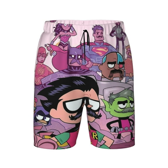 Teen Titans Go Boys Swim Trunks Quick Dry Board Shorts Bathing Suits Swimsuit For Pool Beach Summer