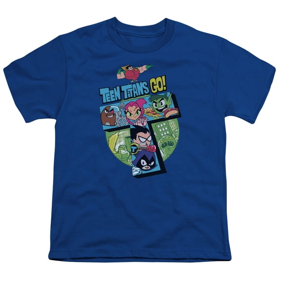 Teen Titans Go Boys' T T-shirt Youth Large Blue