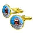 thumbnail image 1 of Teen Titans Go! Cyborg Round Cufflink Set Gold Color, 1 of 6