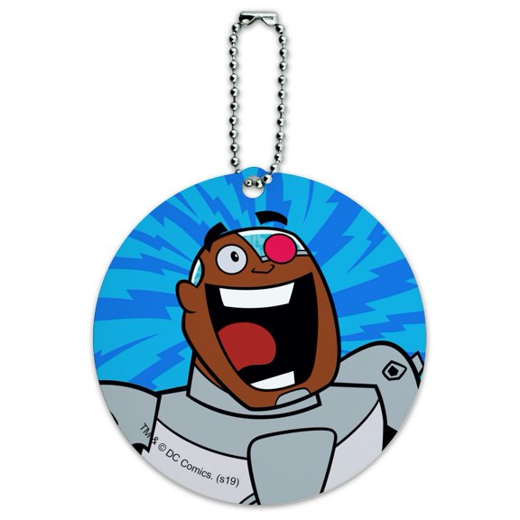 Teen Titans Go! Cyborg Round Luggage ID Tag Card Suitcase Carry-On