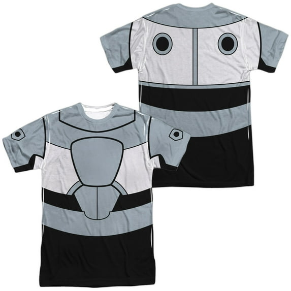 Teen Titans Go Cyborg Uniform Unisex Adult Sublimated Costume T Shirt (Front/Back), Large