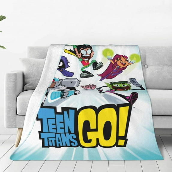 Teen Titans Go Fleece Blanket Super Soft Warm Throw Blankets, Plush Cozy Fuzzy Blanket, For Couch Sofa Bed Travel Camping 40"X30"