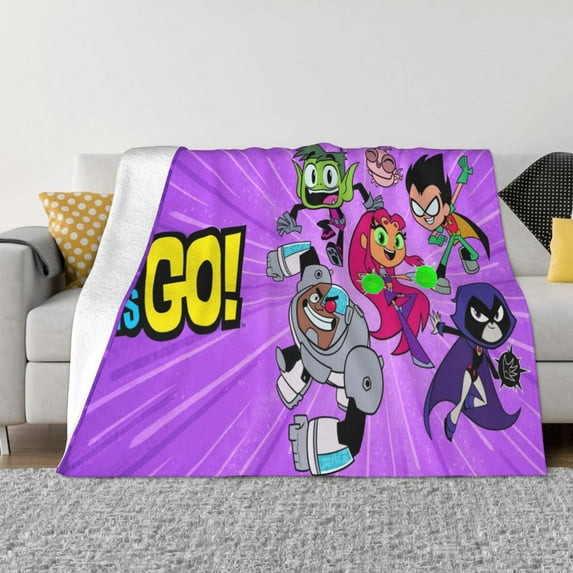 Teen Titans Go Fleece Blanket Super Soft Warm Throw Blankets, Plush Cozy Fuzzy Blanket, For Couch Sofa Bed Travel Camping 60"X50"