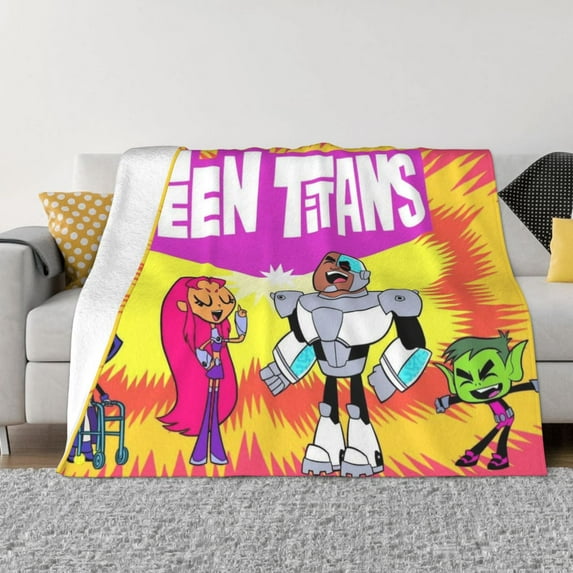 Teen Titans Go Fleece Blanket Super Soft Warm Throw Blankets, Plush Cozy Fuzzy Blanket, For Couch Sofa Bed Travel Camping 80"X60"
