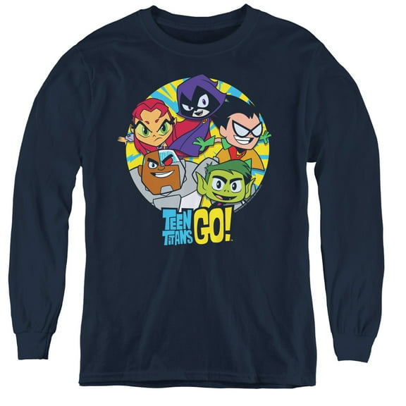 Teen Titans Go - Go Go Group - Youth Long Sleeve Shirt - Large