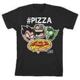 thumbnail image 1 of Teen Titans Go Hashtag Pizza Youth Black Graphic Tee-Large, 1 of 4