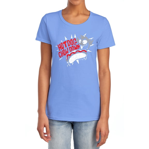 Teen Titans Go Hot Dog Women's T Shirt, Carolina Blue, Small