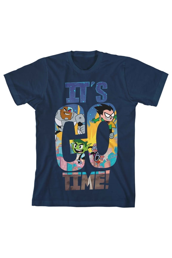 Teen Titans Go It's Go Time Boy's Navy T-shirt-M