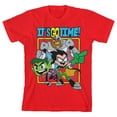 thumbnail image 1 of Teen Titans Go It's Go Time! Youth Red Graphic Tee-Small, 1 of 2