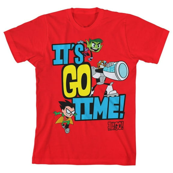 Teen Titans Go It's Go Time! Youth Red Graphic Tee-XL