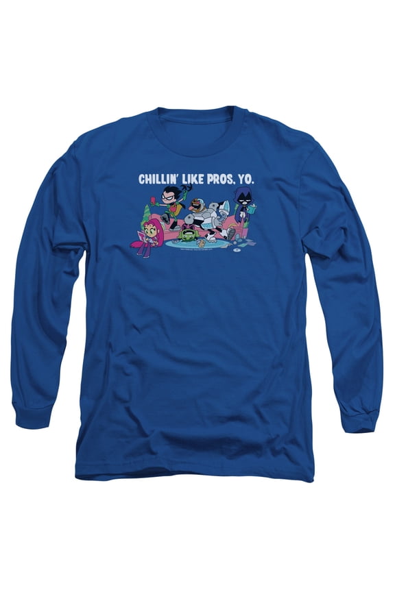 Sportswear TTG116-AL-1 Teen Titans Go Like Pros Yo Adult Long Sleeve T-Shirt, Royal - Small