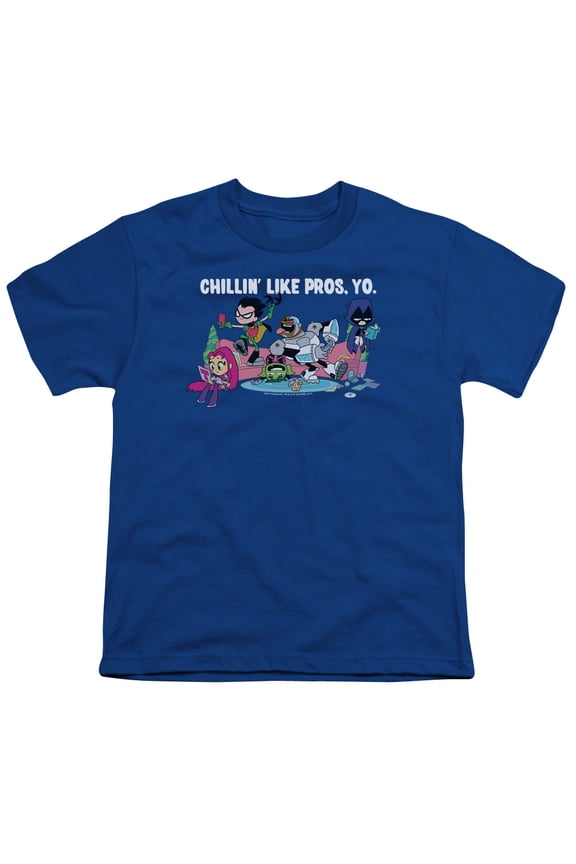 Sportswear TTG116-YT-2 Teen Titans Go Like Pros Yo Youth Short Sleeve T-Shirt, Royal - Medium