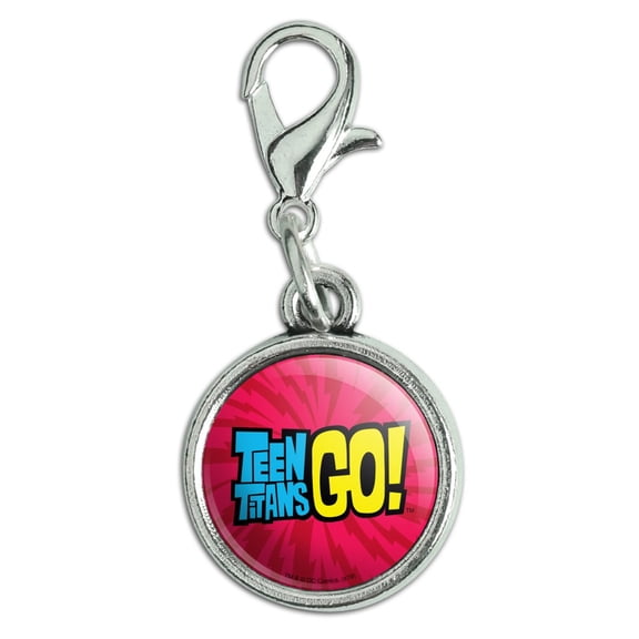 Teen Titans Go! Logo Antiqued Bracelet Pendant Zipper Pull Charm with Lobster Clasp
