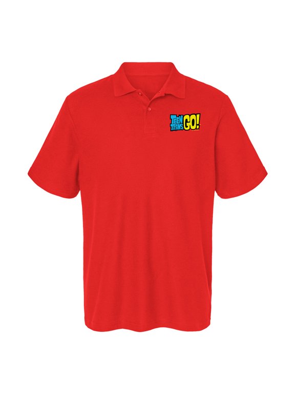 Teen Titans Go Logo Cotton Polo Shirt, Red, Small