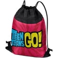 thumbnail image 1 of Teen Titans Go! Logo Drawstring Backpack Sports Bag Sackpack 17" x 13", Perfect for Gym, Yoga or Practice, 1 of 5