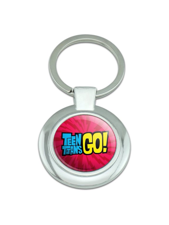 Teen Titans Go! Logo Keychain Classy Round Chrome Plated Metal