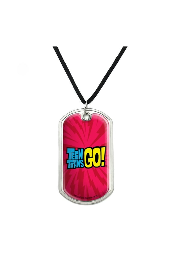 Teen Titans Go! Logo Military Dog Tag Pendant Necklace with Cord