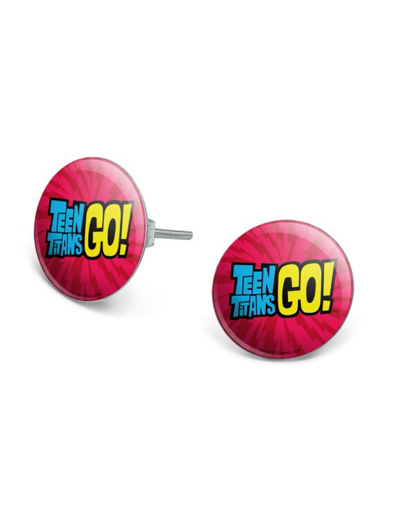 Teen Titans Go! Logo Novelty Silver Plated Stud Earrings