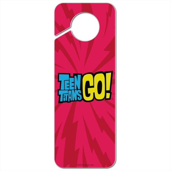 Teen Titans Go! Logo Plastic Door Knob Hanger Sign