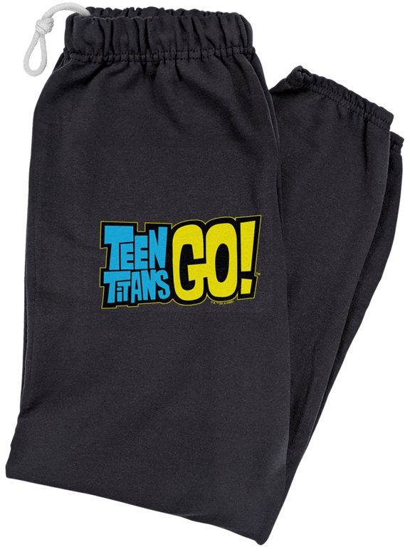 Teen Titans Go! Logo Unisex Jogger Sweatpants for Men and Women, Black, 2X-Large