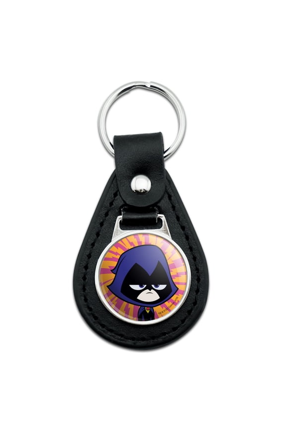 Teen Titans Go! Raven Black Leather Keychain