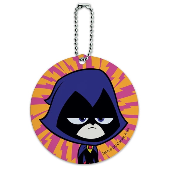 Teen Titans Go! Raven Round Luggage ID Tag Card Suitcase Carry-On