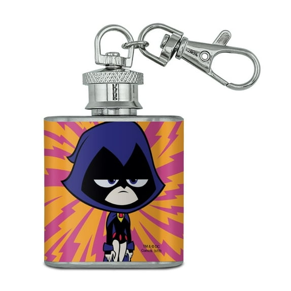 Teen Titans Go! Raven Stainless Steel 1oz Mini Flask Key Chain