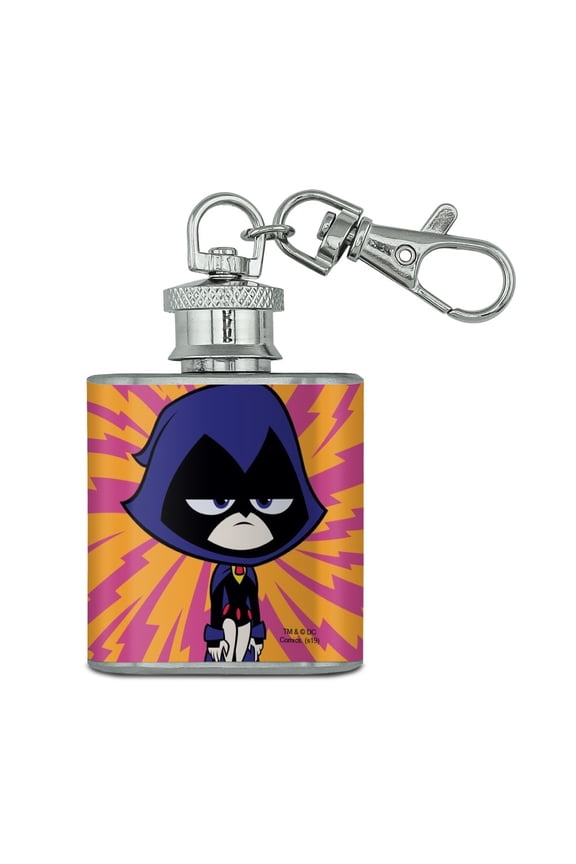 Teen Titans Go! Raven Stainless Steel 1oz Mini Flask Key Chain