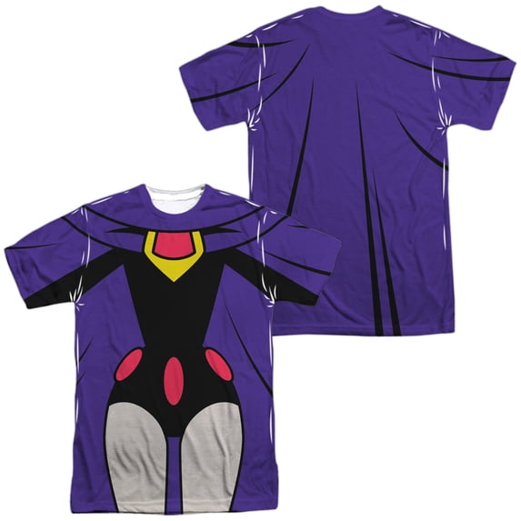 Teen Titans Go Raven Uniform Unisex Adult Sublimated Costume T Shirt (Front/Back), 2X-Large