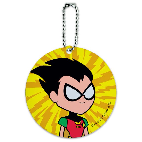 Teen Titans Go! Robin Round Luggage ID Tag Card Suitcase Carry-On