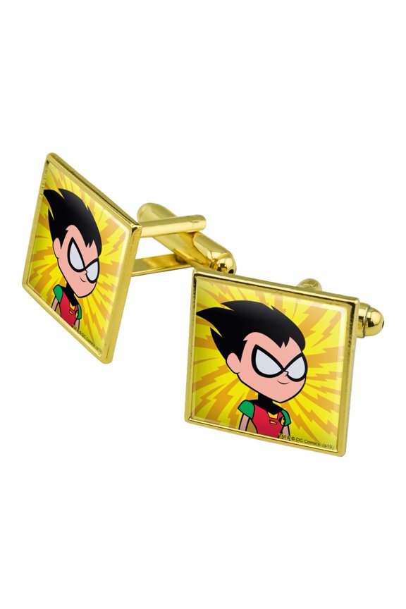 Teen Titans Go! Robin Square Cufflink Set - Silver or Gold