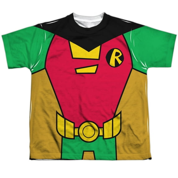Teen Titans Go - Robin Uniform (Front/Back Print) - Youth Short Sleeve Shirt - Medium