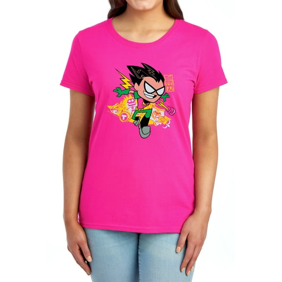 Teen Titans Go Robin Women's T Shirt, Hot Pink, Medium