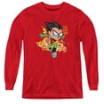 thumbnail image 1 of Teen Titans Go Robin Youth Long Sleeve Tee Red, 1 of 1