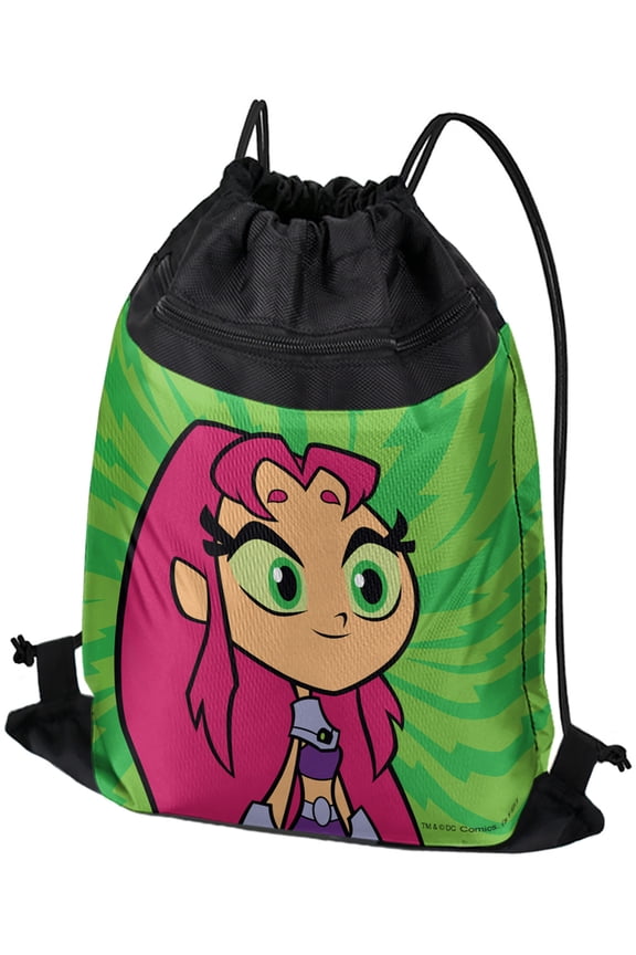 Teen Titans Go! Starfire Drawstring Backpack Sports Bag Sackpack 17" x 13", Perfect for Gym, Yoga or Practice