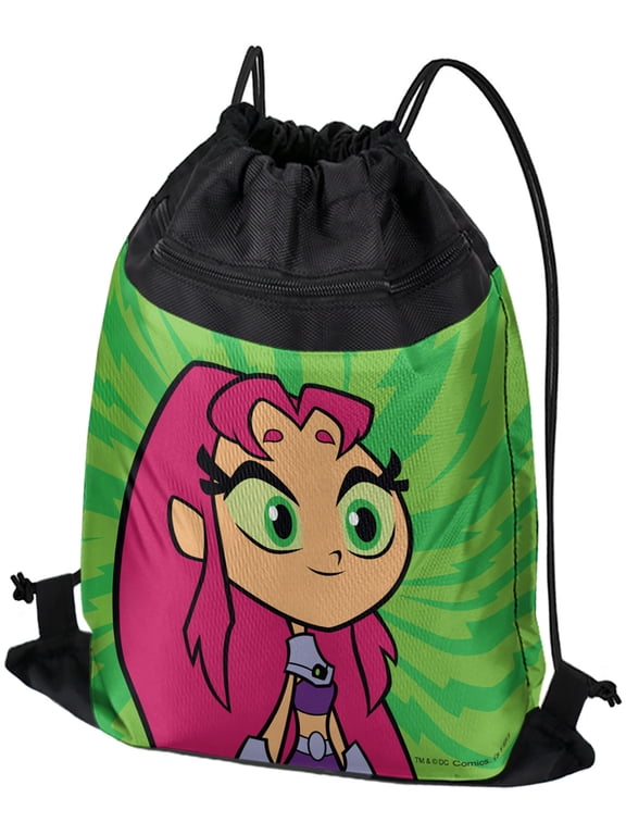 Teen Titans Go! Starfire Drawstring Backpack Sports Bag Sackpack 17" x 13", Perfect for Gym, Yoga or Practice