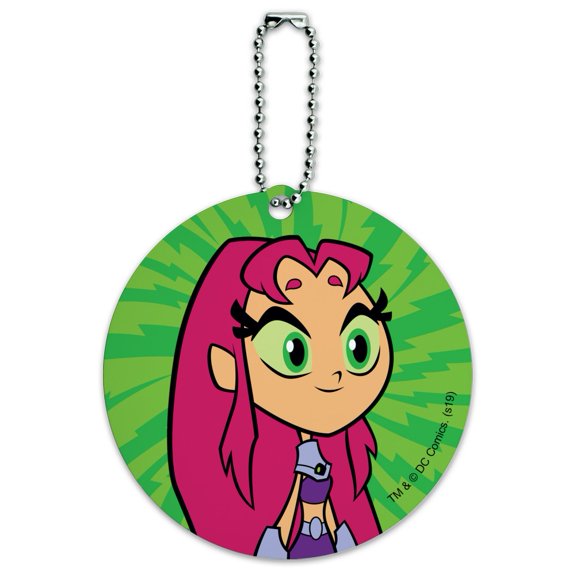 Teen Titans Go! Starfire Round Luggage ID Tag Card Suitcase Carry-On