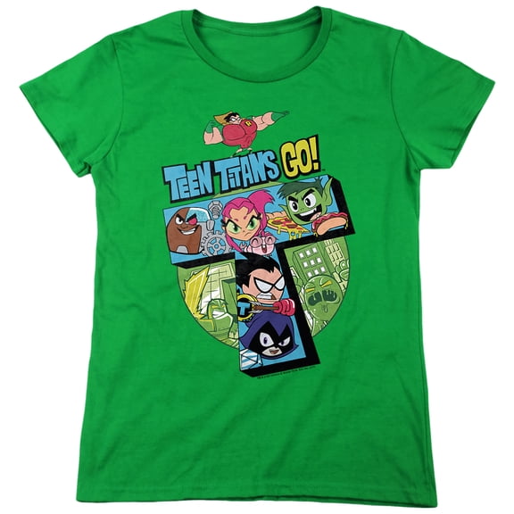 Teen Titans Go T Women's T Shirt, Kelly Green, 2X-Large