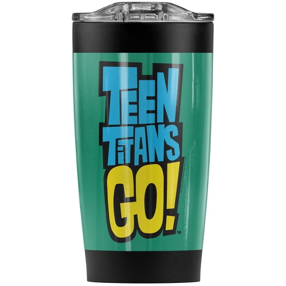 Teen Titans Go! Teen Titans Go Logo Stainless Steel Tumbler 20 oz Coffee Travel Mug/Cup, Vacuum Insulated & Double Wall with Leakproof Sliding Lid | Great for Hot Drinks and Cold Beverages