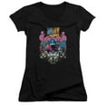 thumbnail image 1 of Teen Titans Go To The Movies Burst Through Junior Women's T-Shirt V-Neck Black, 1 of 1